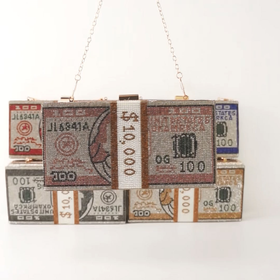 Rhinestone Money Handbag